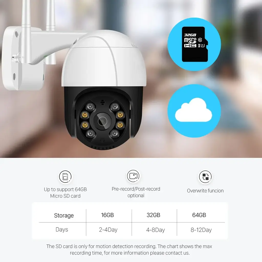 Вулична IP Wi-Fi PTZ-D4 камера спостереження Відеоспостереження Купольна Поворотна IP66 біло-чорна - фото 4