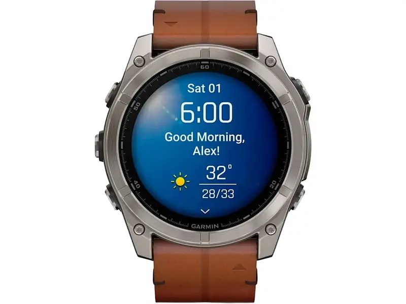Спортивний годинник Garmin Fenix 8 51mm AMOLED Sapphire Carbon grey DLC w. Chestnut Leather Band (010-02905-40) - фото 4