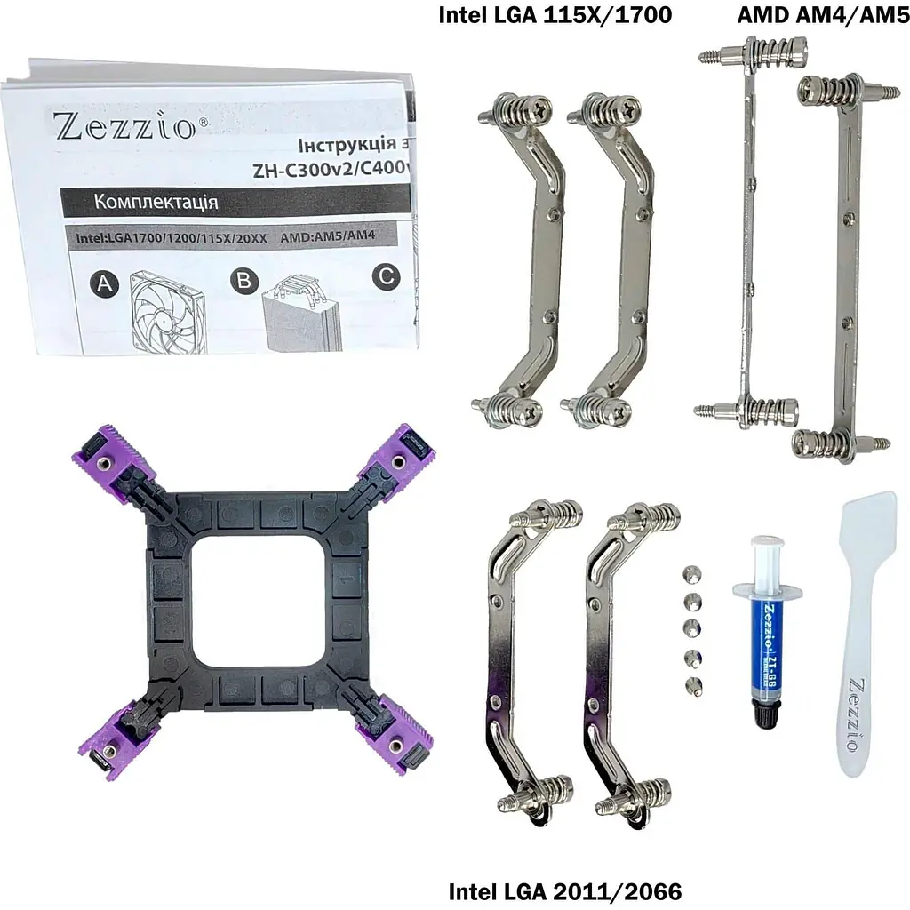 Кулер для процесора Zezzio ZH-C400 ARGB V2 (ZH-C400 ARGB V2) - фото 5