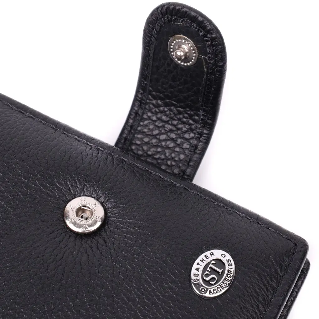 Горизонтальне чоловіче портмоне з натуральної шкіри ST Leather 22487 чорний - фото 7