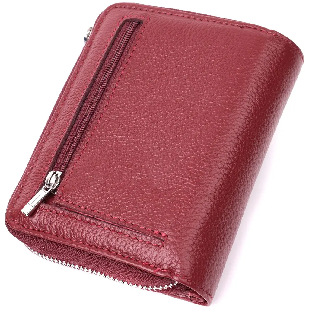 Жіночий гаманець середнього розміру з натуральної шкіри ST Leather 22551 бордовий - фото 2