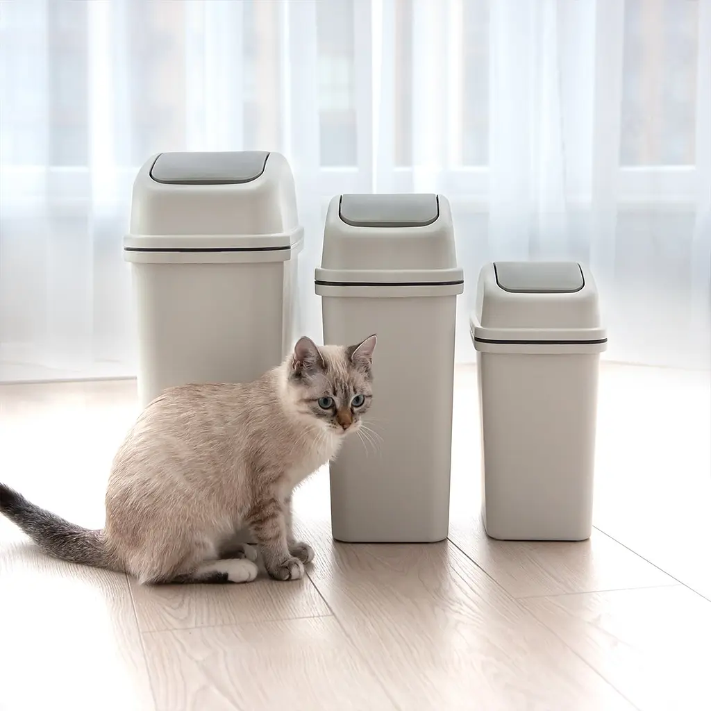 Відро для сміття MBM My Home з кришкою 15 л сіре (BIN-12 15L GRAY) - фото 12