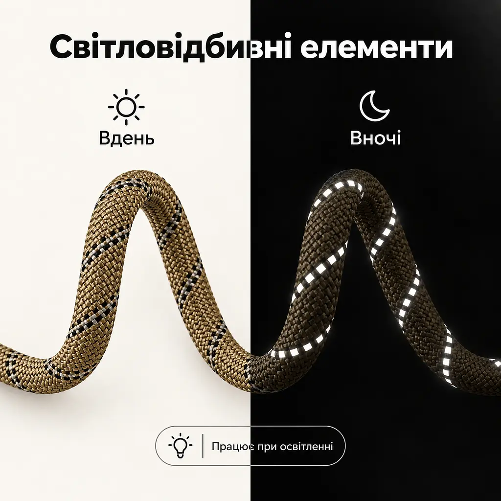 Повідець ринговка для собак Upawalk, повідець контролер зі світловідбивними елементами та поворотним кріпленням, 150 см Коричневий - фото 6