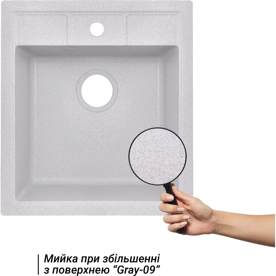 Кухонная мойка Lidz 460х515/200 GRA-09 серая (LIDZGRA09460515200) - фото 6