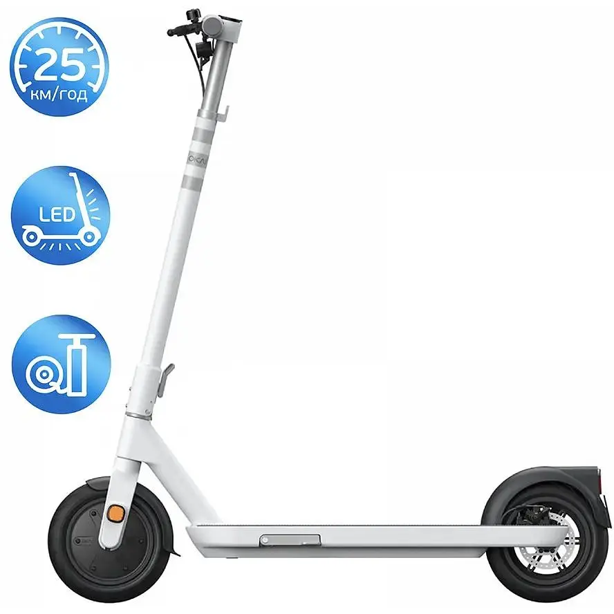 Електросамокат OKAI ES10-NEON Lite складаний 300/600W 7.8Ah швидкість 25 км/год пробіг до 30 км NFC App колеса 9" вага 15 кг White - фото 7