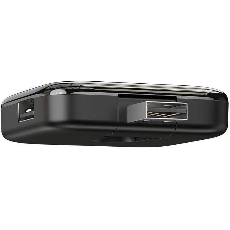Мультипортовий адаптер USB Хаб Baseus Fully Folded Portable USB-A to 4 USB2.0 CAHUB-CW01 Black - фото 4