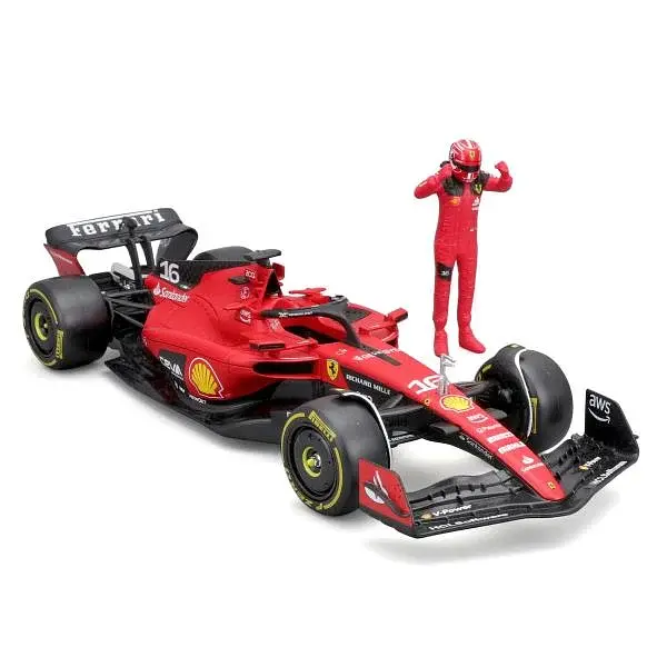 Автомодель Ferrari SF-23 1:24 с фигуркой гонщика красный металл, пластик, в ассортименте - фото 6