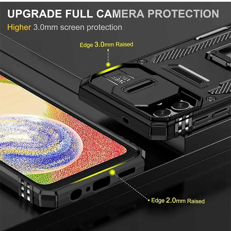 Чехол ударопрочный Epik Camshield Army Ring для Samsung Galaxy A07 Черный/Black - фото 6