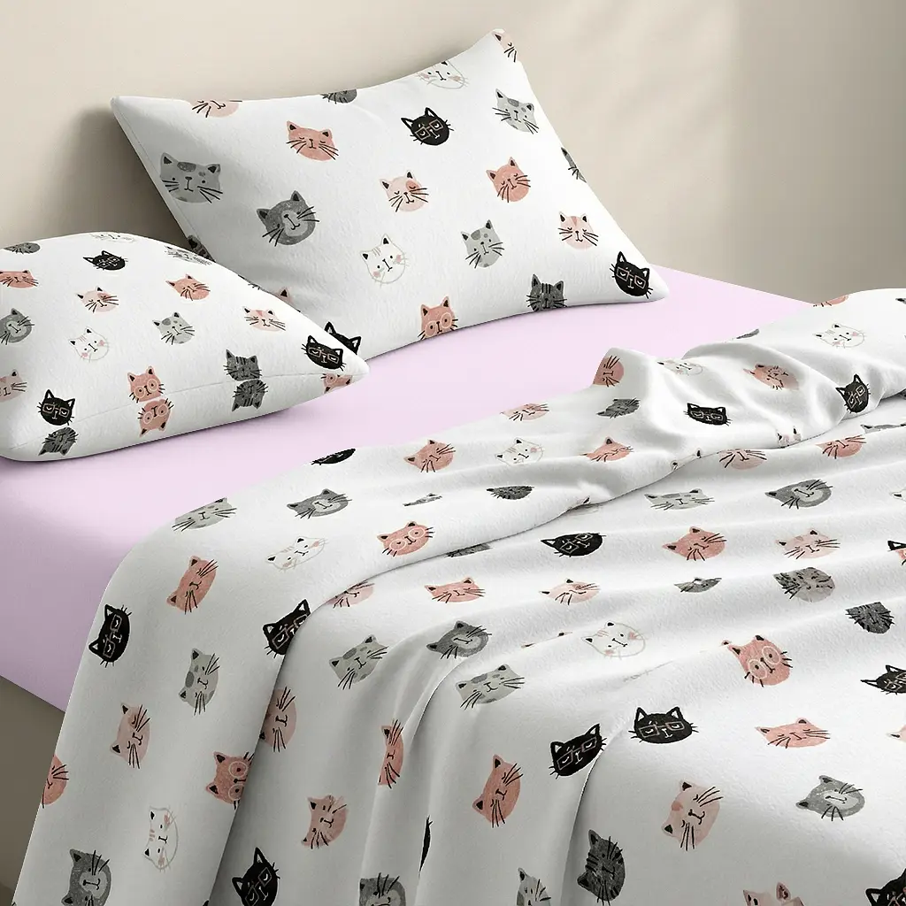 Дитяча постільна білизна фланель в ліжечко PLAYFUL CATS CS4 COSAS (4822052500491) - фото 2