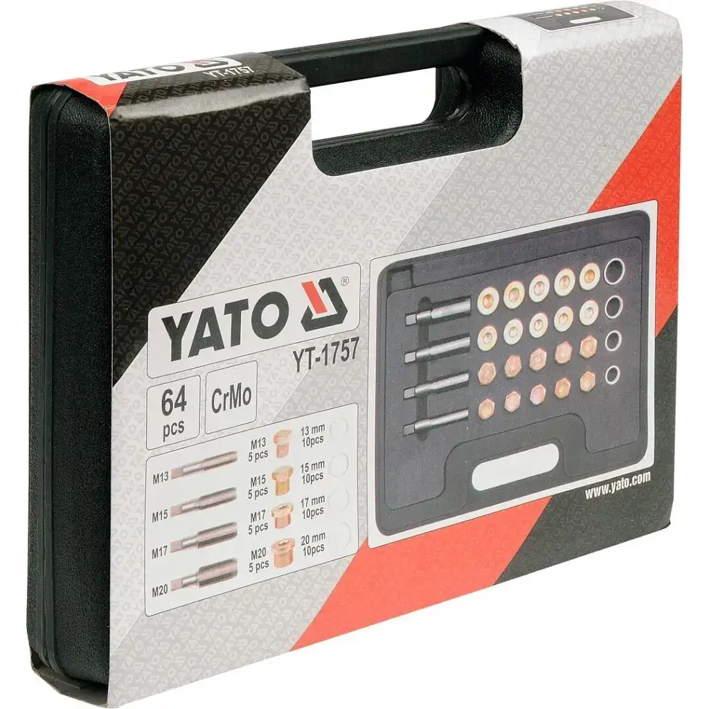 Набір інструментів Yato для ремонту зливних пробок M13, M15, M17, M20 (YT-1757) - фото 2