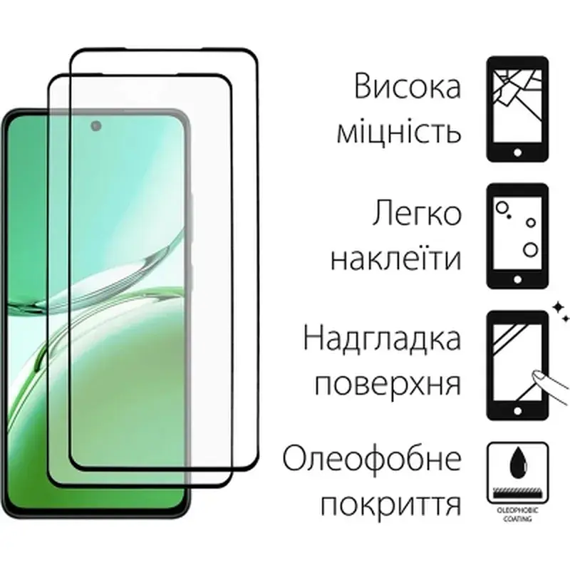 Чохол до мобільного телефона Dengos Oppo Reno 12F 4G Case Soft + 2 Glass (Green) (DG-CTG2P-28) - фото 3
