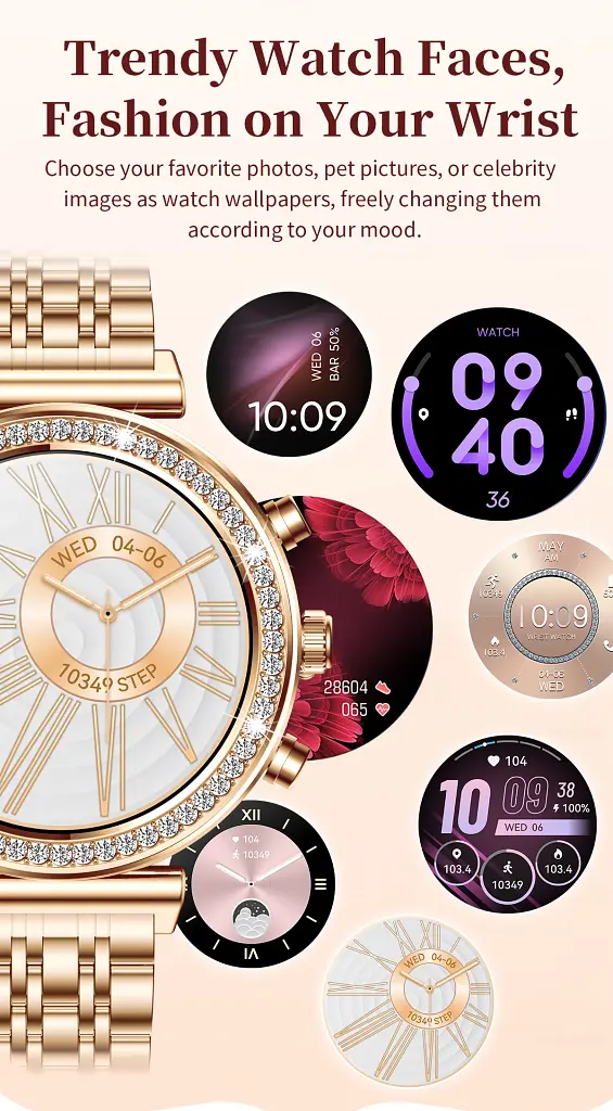 Смарт-часы Lemfo I110 стальной ремешок gold (16732) - фото 5