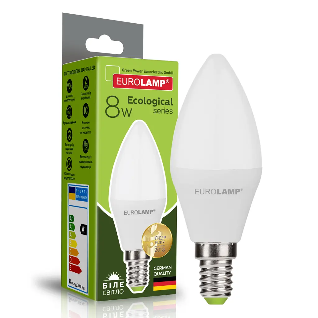 Лампочка Eurolamp LED CL 8W E14 4000K 220V (LED-CL-08144(P)) - фото 2