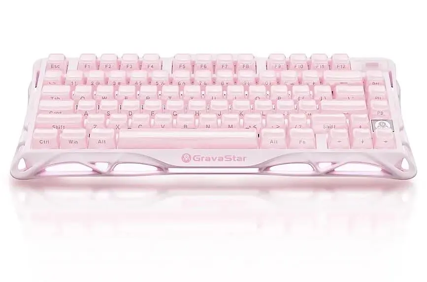 Клавиатура GravaStar Mercury K1 80keys Kailh Cheery Pink EN/UKR Sakura Pink (GS_K1_P_PNK) - фото 3