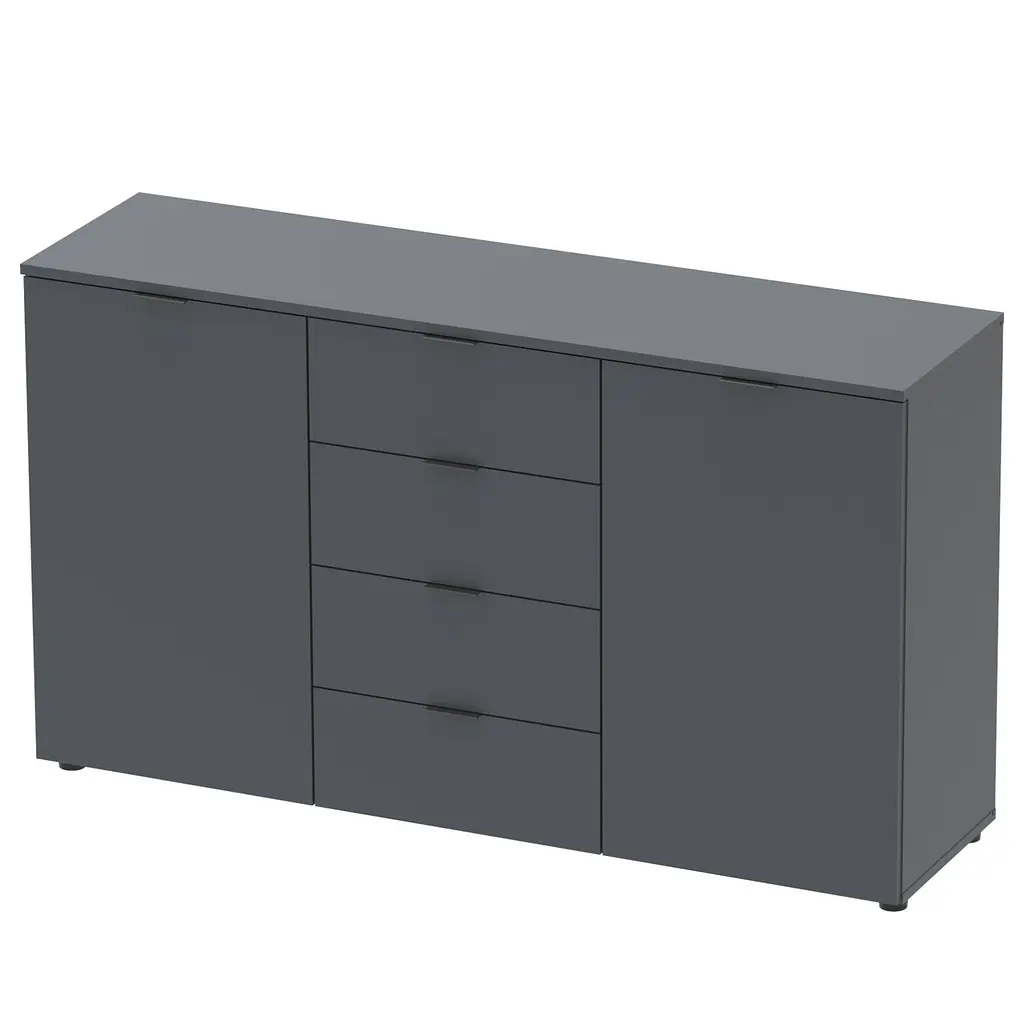 Комод Doros Рон 5 Графіт 2 фасади 4 шухляди 140х38х81 (44900235)