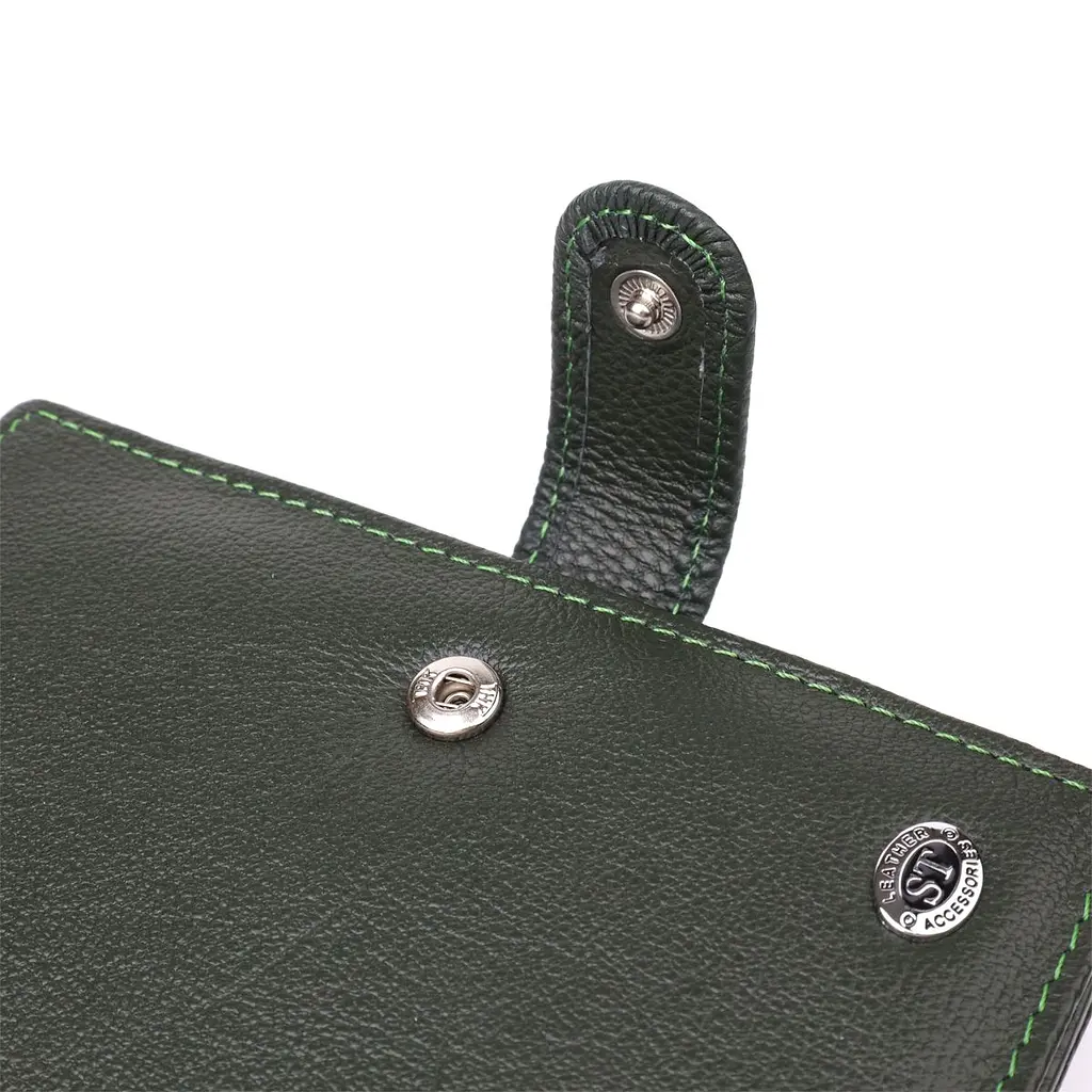 Оригінальна обкладинка на документи унісекс із натуральної шкіри ST Leather 23119 зелена - фото 5