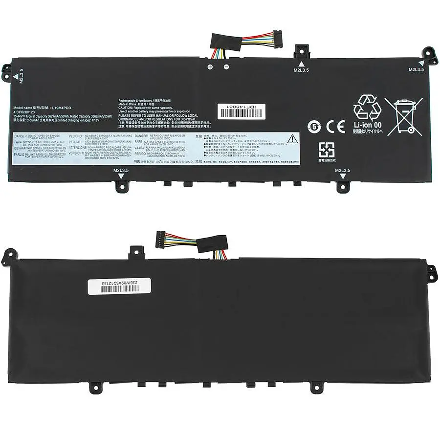 Батарея для ноутбука Lenovo L19M4PDD (ThinkBook 13s G2 ITL 14s G2 ITL) 15.44V 3627mAh 56Wh Чорний - фото 2