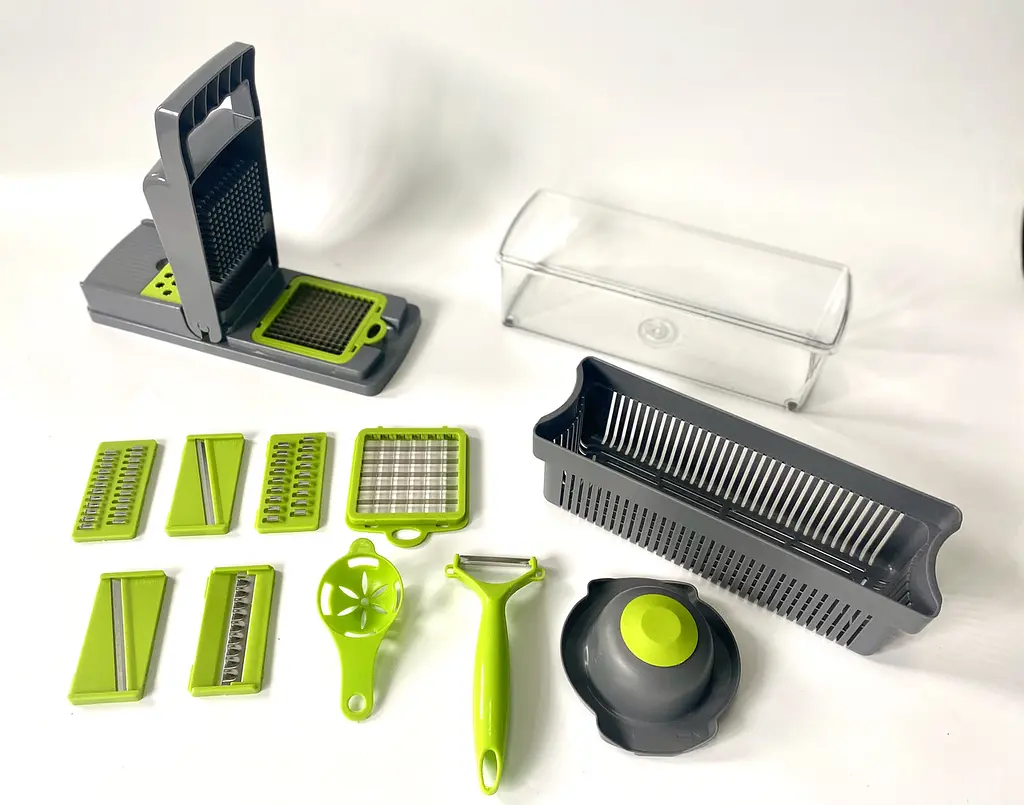 Овочерізка-подрібнювач Veggie Slicer 14 в 1 ситечко для яєць і ніж для чищення овочів KA-808 - фото 9