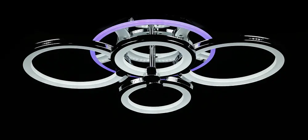 Люстра стельова LED Splendid Ray LK237/2+2, 160W, хром, сучасний стиль з пультом регулювання світла - фото 2