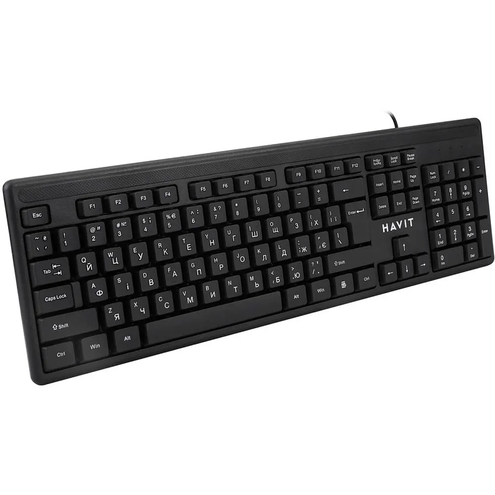 Клавиатура проводная Havit HV-KB2001 USB black (HV-KB2001) - фото 5