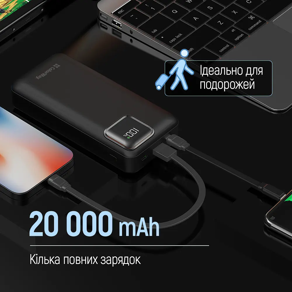 Універсальна мобільна батарея ColorWay Optimal Power 20000mAh Чорний (CW-PB200LPB5BK-PDD) - фото 8