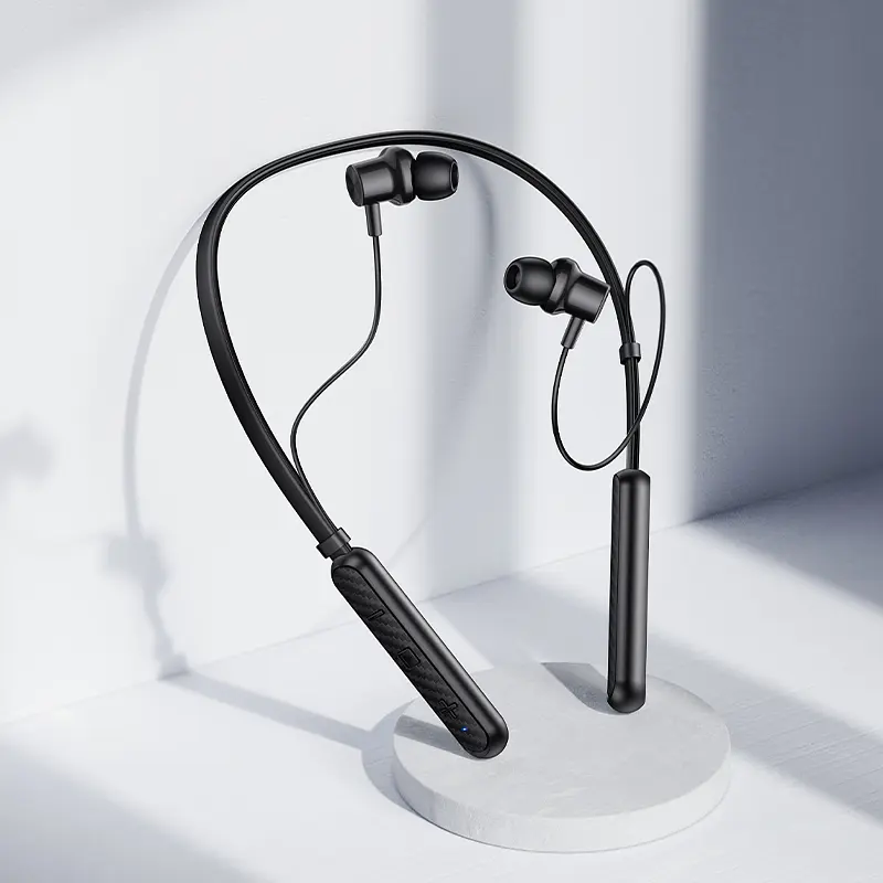 Бездротові спортивні навушники BOROFONE BE72 Sun neck hanging BT earphones Black - фото 8
