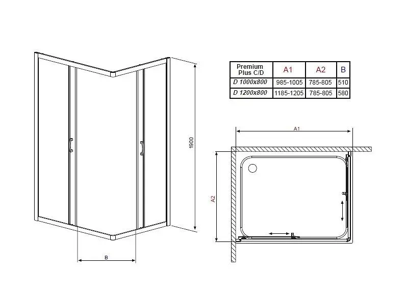 Душова кабіна Radaway Premium Plus D 120x80x190 скло прозоре 30435-01-01N - фото 4