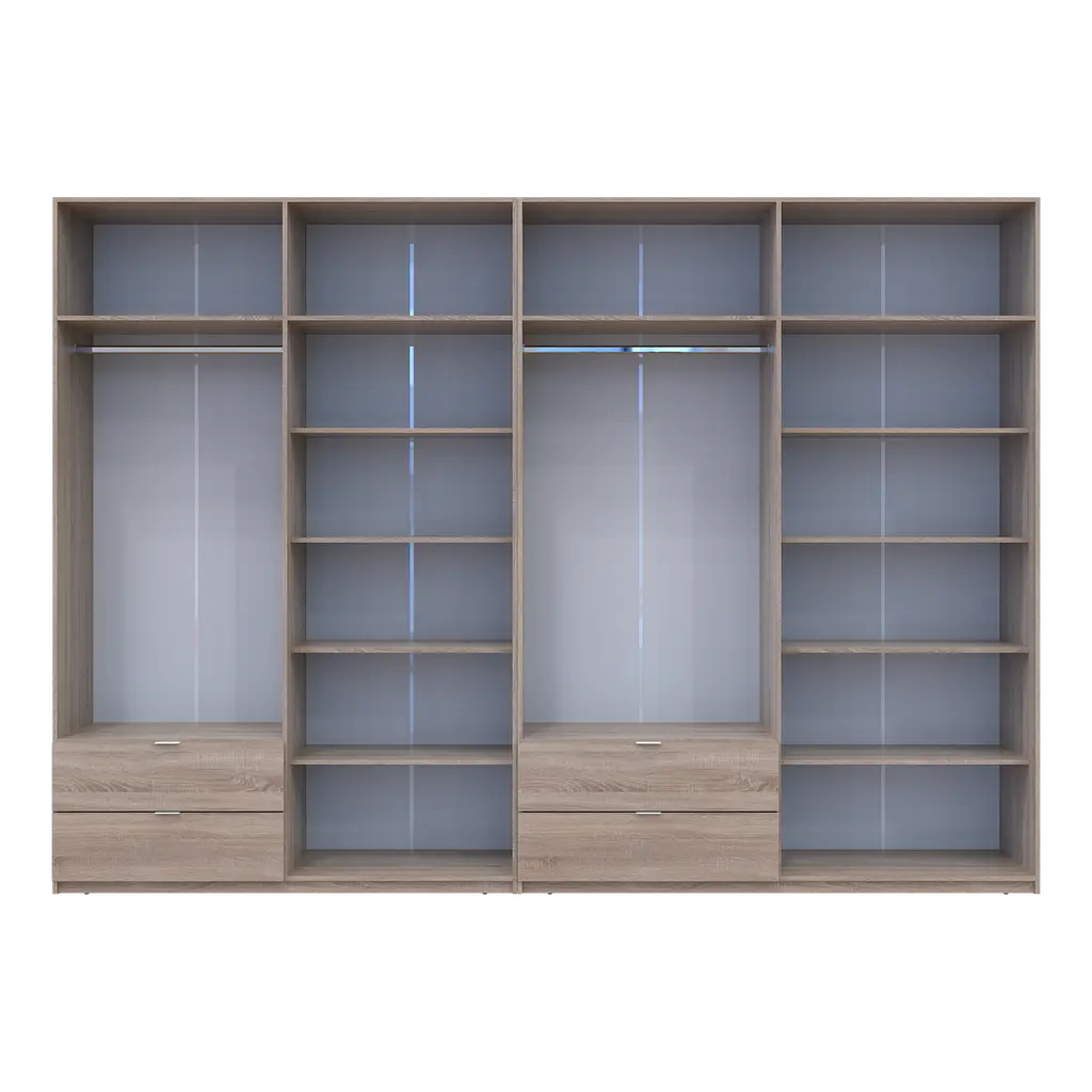 Шафа для одягу Doros Лукас Дуб сонома 4+4 ДСП 340х50х240 (42005139) - фото 5