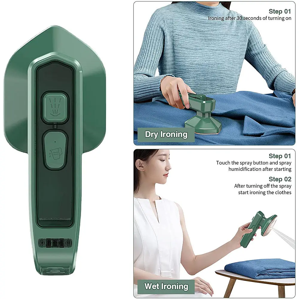 Відпарювач Mini Dry Iron with Spray FZ-688 50мл Портативна дорожня праска з парою - фото 7
