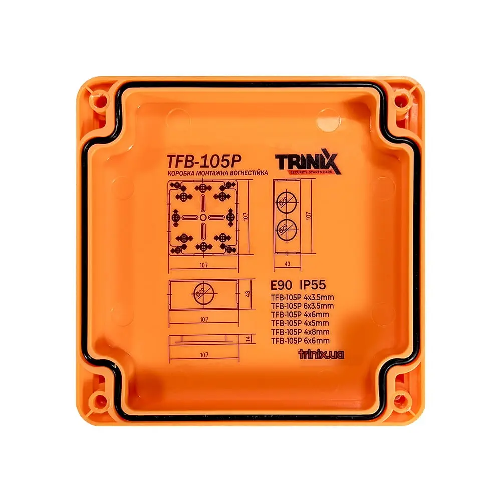 Вогнестійка розподільна коробка Trinix TFB-105P 4x6 (001-0044) - фото 4