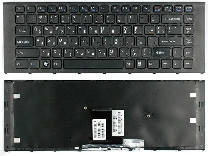Клавіатура для ноутбука Sony Vaio (VPC-EA) Black, (Black Frame) - фото 3