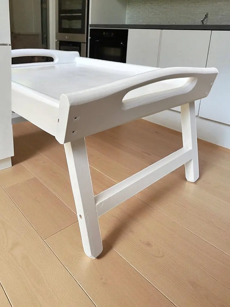Складаний кавовий столик для сніданку в ліжко білий 42×28×17 см №5 - фото 6