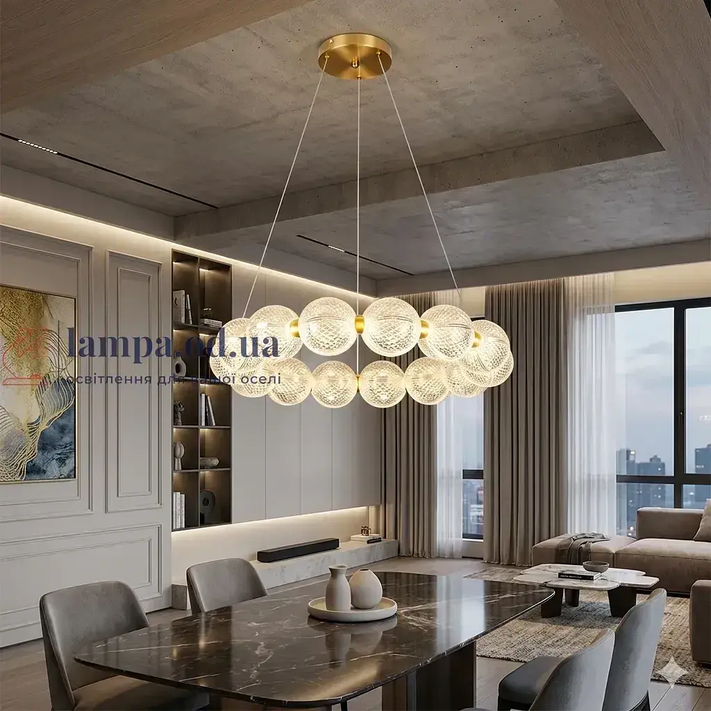 Підвісна LED-люстра з кулями для вітальні Levistella 7841030-15 AB бронза 30 Вт 560 мм