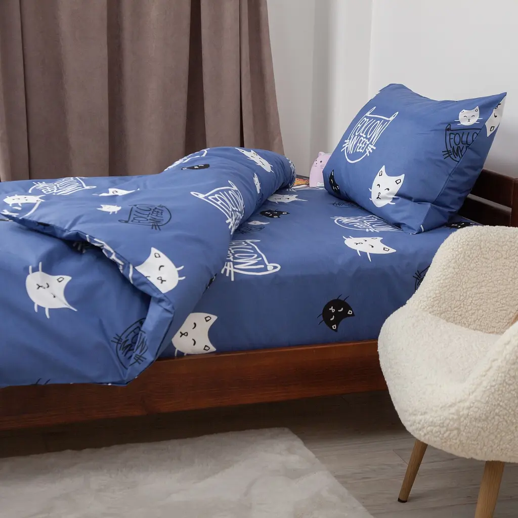 Комплект постільної білизни ТЕП Soft dreams Кошенятка підлітковий синій (2-04191_29914) - фото 4