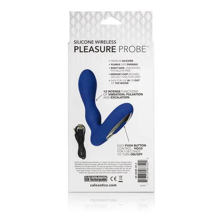 Вібростимулятор простати Wireless Pleasure Probe, 10.5 см синій - фото 11