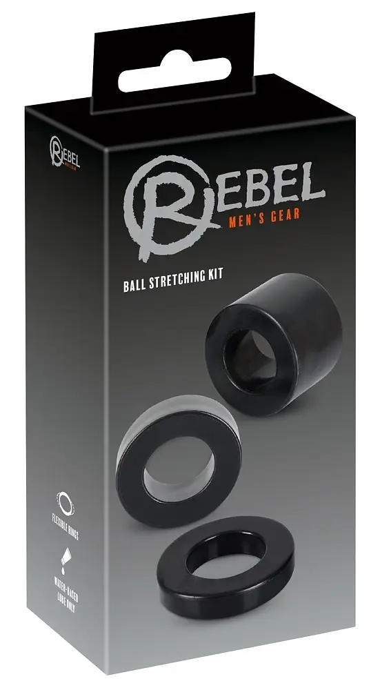 Набір ерекційних кілець Rebel Ball Stretching Kit, 3 шт (чорний) - фото 9
