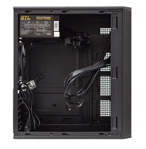 Корпус GTL 3804N1-U3C Black, БЖ 500W, Midi Tower, ATX / MicroATX / Mini ITX, 2xUSB 2.0, 1xUSB 3.0, 1xUSB 3.0 Type-C, CPU - 155мм/VGA - 330мм, 375x195x413 мм, 0.4 мм, 2.6 кг - фото 3