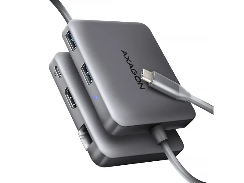 Мультипортовий адаптер AXAGON SuperSpeed 5in1 Grey (HMC-5HL)
