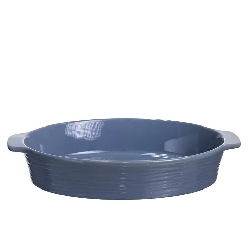 Форма для запікання овальна 36×22.5×7 (см) форма для духовки 2 літри Блакитний Yiwu S1288 - фото 2
