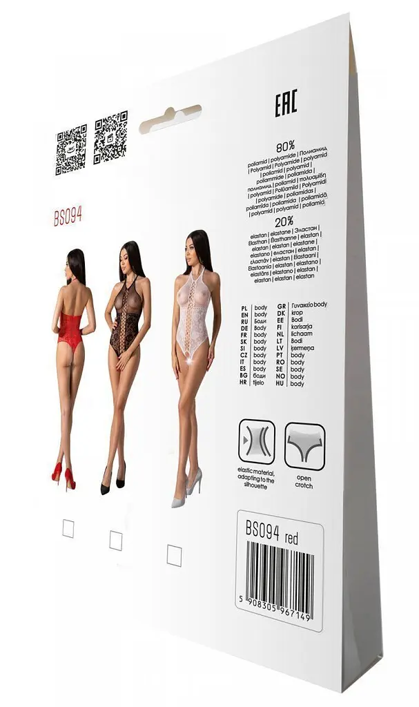 Бодістокінг з імітацією корсетної шнурівки Passion BS094, One Size - фото 9
