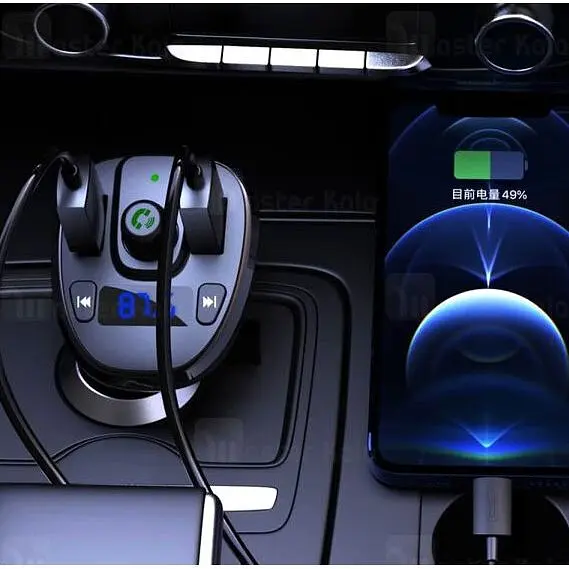 Автомобільний FM модулятор трансмітер XO BCC05 18W QC3.0 2 USB чорний - фото 5