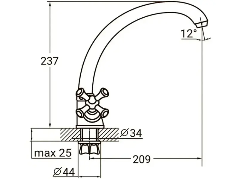 Смеситель для кухонной мойки Aquatica PL-4B155C - фото 3
