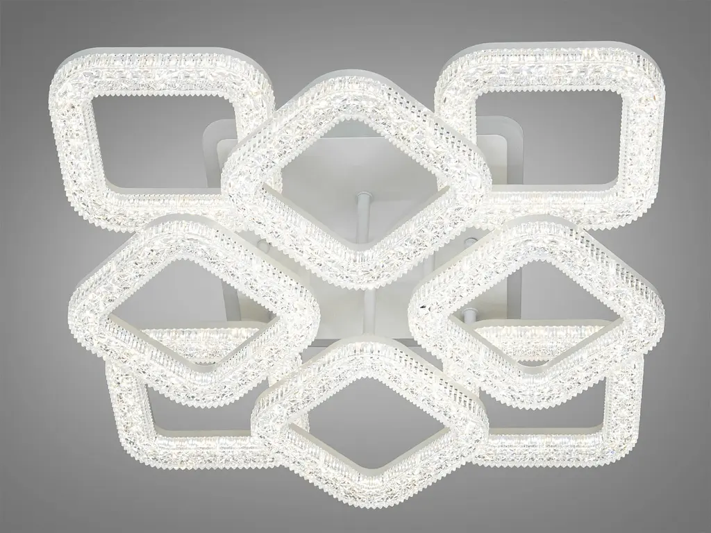 Плоска світлодіодна стельова люстра з пультом S2205/4+4WH LED 3 - фото 3