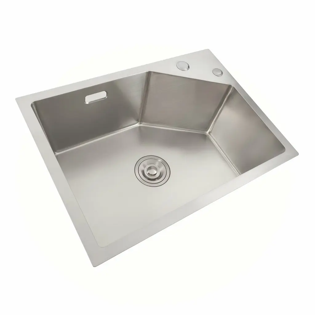 Кухонная мойка Platinum Handmade 580x430x220 (с креплением полная комплектация), Нержавеющая сталь - фото 3