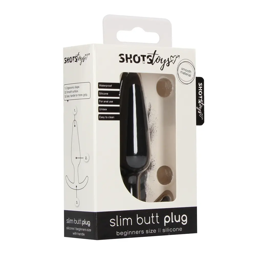 Анальна пробка ShotsToys Slim Butt Plug 8.3 см (чорний) - фото 10