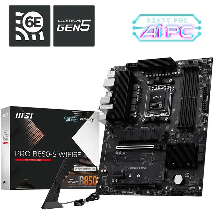 Материнська плата MSI PRO B850-S WIFI6E sAM5 B850 4xDDR5 M.2 HDMI WiFi BT ATX - фото 6