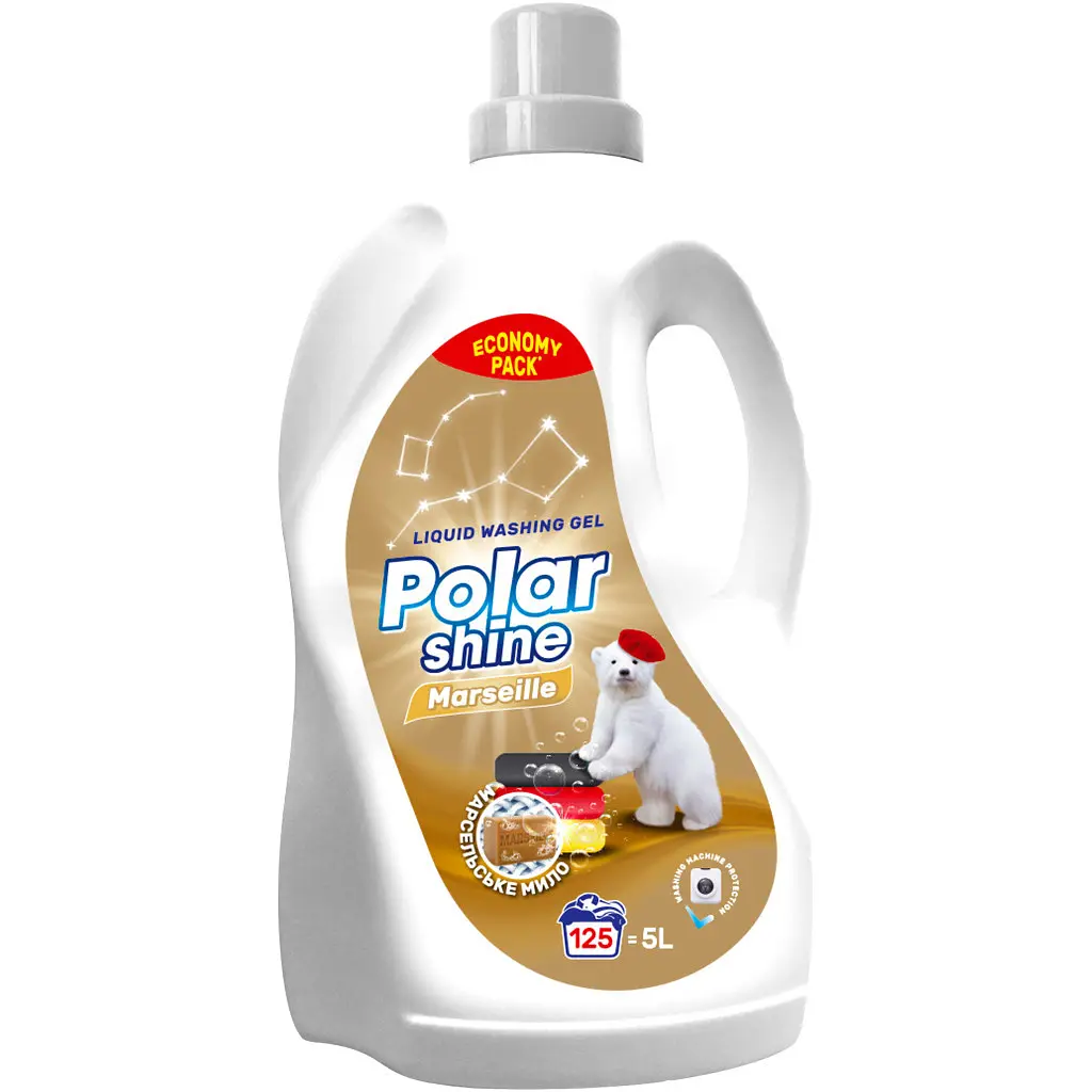 Гель для прання Polar Shine Marseille Універсальний з додаванням марсельського мила 5 л (4820268101990)