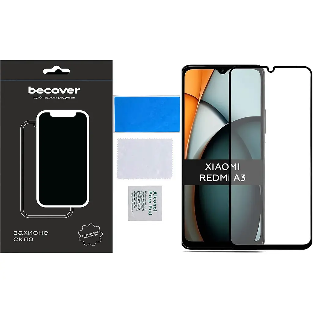 Защитное стекло BeCover для Xiaomi Redmi A3 4G Black (711227) - фото 2