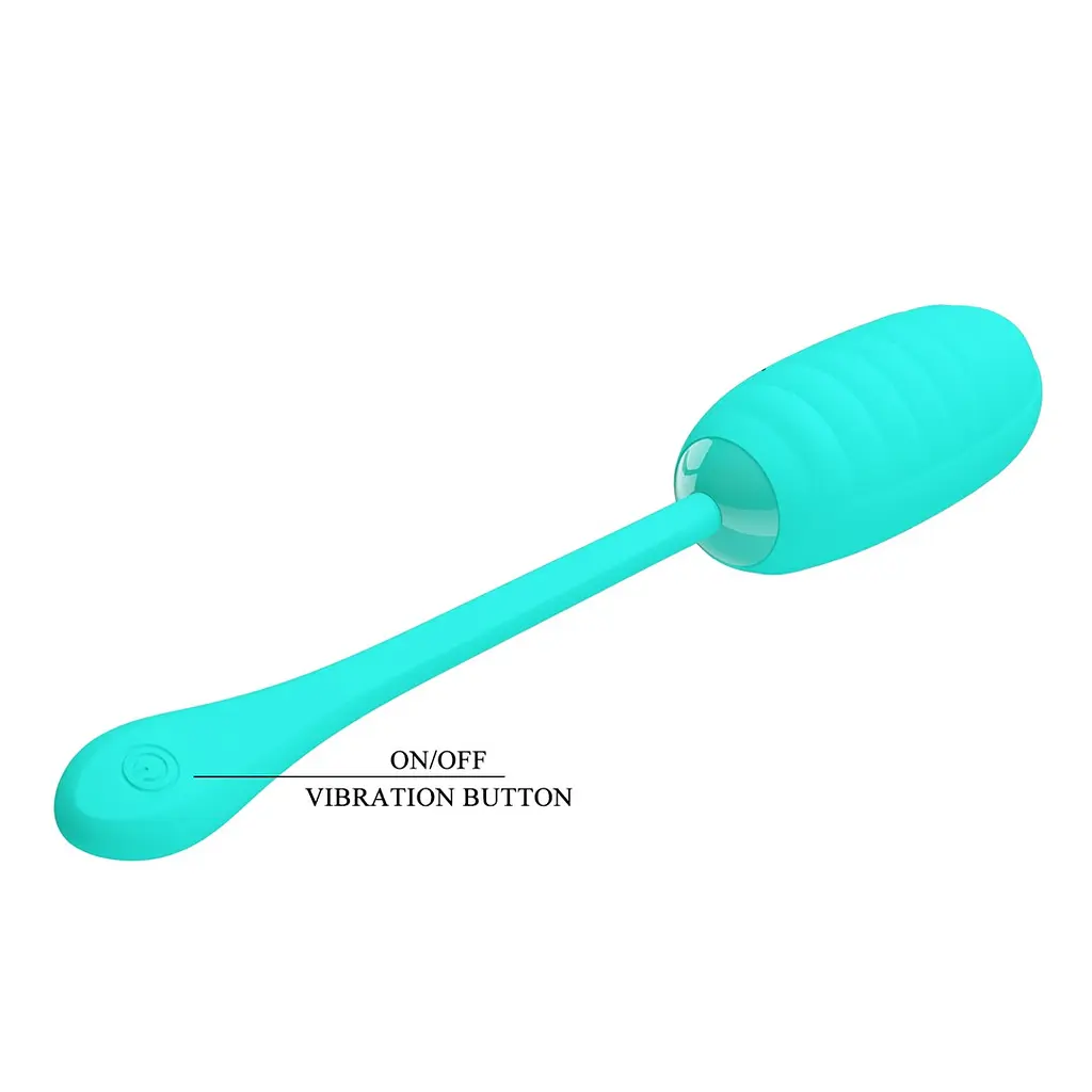 Віброяйце Pretty Love Kirk Super Soft Silicone 19.7 см бірюзовий - фото 8