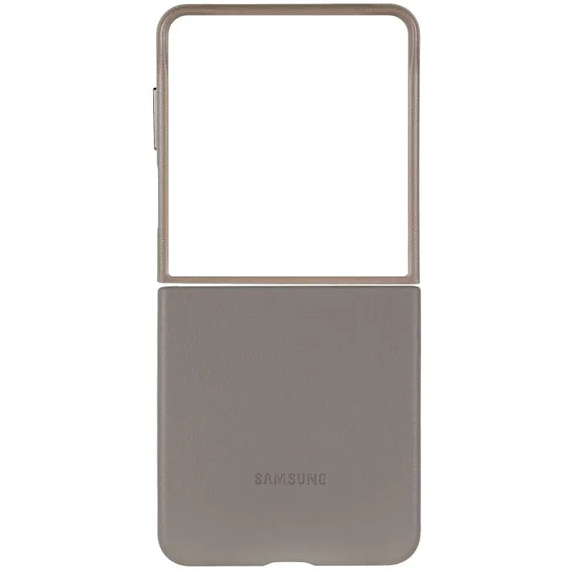 Кожаный чехол Leather Case (AAA) для Samsung Galaxy Z Flip6 Gray - фото 6